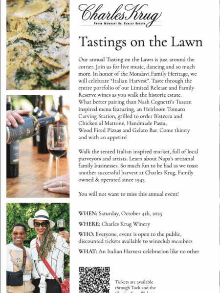 Charles Krug ~ Tasting on the Lawn